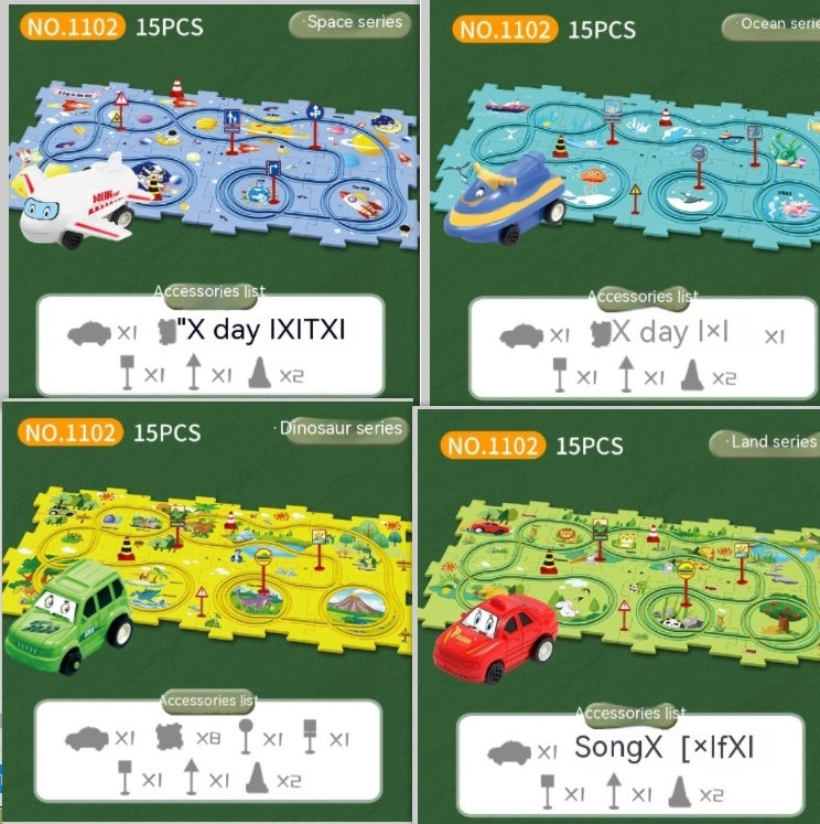 TurboTrack Puzzle™| Children Electric Railroad Puzzle (Car Included!)