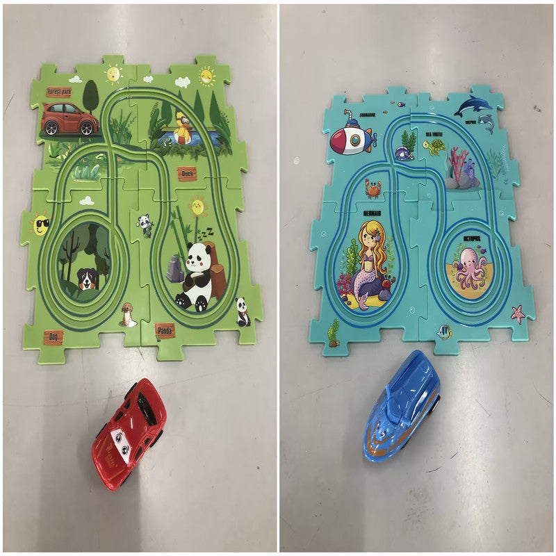 TurboTrack Puzzle™| Children Electric Railroad Puzzle (Car Included!)